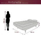 Sofá Cama 3 Lugares Antonella Vinho