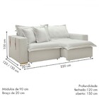 Sofá Cama 3 Lugares Arizona Retrátil 20735 Boucle Gelo - Celf