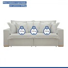 Sofá Cama 3 Lugares Arizona Retrátil 20735 Boucle Gelo - Celf