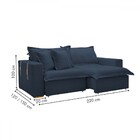 Sofá Cama 3 Lugares Arizona Retrátil 20735 Veludo Azul  - Cel