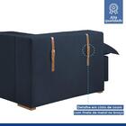 Sofá Cama 3 Lugares Arizona Retrátil 20735 Veludo Azul  - Cel