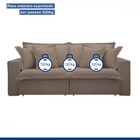 Sofá Cama 3 Lugares Arizona Retrátil 20735 Veludo Bege Escuro