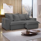 Sofá Cama 3 Lugares Arizona Retrátil 20735 Veludo Cinza  - Ce