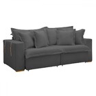 Sofá Cama 3 Lugares Arizona Retrátil 20735 Veludo Cinza  - Ce