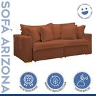 Sofá Cama 3 Lugares Arizona Retrátil 20735 Veludo Terracota