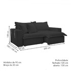 Sofá Cama 3 Lugares Arizona Retrátil 20735 Veludo Verde  - Ce