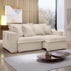 Sofá Cama 3 Lugares Arizona Retrátil Boucle Bege - Celflex