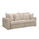 Sofá Cama 3 Lugares Arizona Retrátil Boucle Bege - Celflex