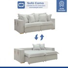 Sofá Cama 3 Lugares Arizona Retrátil Boucle Gelo - Celflex