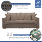 Sofá Cama 3 Lugares Arizona Retrátil Veludo Bege Escuro - Cel