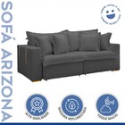 Sofá Cama 3 Lugares Arizona Retrátil Veludo Cinza - Celflex