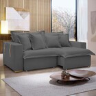 Sofá Cama 3 Lugares Arizona Retrátil Veludo Cinza - Celflex