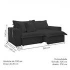 Sofá Cama 3 Lugares Arizona Retrátil Veludo Rosê  - Celflex