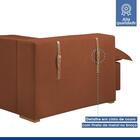 Sofá Cama 3 Lugares Arizona Retrátil Veludo Terracota - Celfl