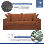 Sofá Cama 3 Lugares Arizona Retrátil Veludo Terracota - Celfl