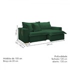 Sofá Cama 3 Lugares Arizona Retrátil Veludo Verde  - Celflex