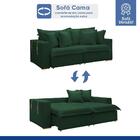 Sofá Cama 3 Lugares Arizona Retrátil Veludo Verde  - Celflex