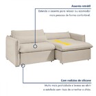 Sofá Cama 3 Lugares Aurora Retrátil Boucle Bege - Celflex