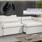 Sofá Cama 3 Lugares Aurora Retrátil Boucle Gelo - Celflex