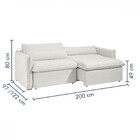 Sofá Cama 3 Lugares Aurora Retrátil Boucle Gelo - Celflex