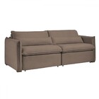 Sofá Cama 3 Lugares Aurora Retrátil Veludo Bege Escuro - Celf