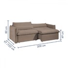 Sofá Cama 3 Lugares Aurora Retrátil Veludo Bege Escuro - Celf