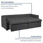 Sofá Cama 3 Lugares Aurora Retrátil Veludo Cinza - Celflex