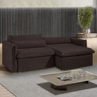 Sofá Cama 3 Lugares Aurora Retrátil Veludo Marrom - Celflex