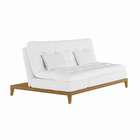 Sofá-cama 3 Lugares Casal Aaliyah Com Pés De Madeira Branco