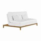 Sofá-cama 3 Lugares Casal Agatha Com Pés De Madeira Branco