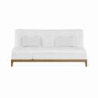 Sofá-cama 3 Lugares Casal Alícia Com Pés De Madeira Branco