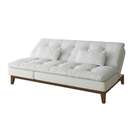 Sofá-cama 3 Lugares Casal Amanda Com Pés De Madeira Branco