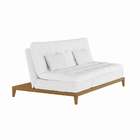 Sofá-cama 3 Lugares Casal Angeline Com Pés De Madeira Branco