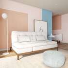 Sofá-cama 3 Lugares Casal Angeline Com Pés De Madeira Branco