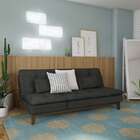 Sofá-cama 3 Lugares Casal Arabella Com Pés De Madeira Suede C