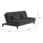 Sofá-cama 3 Lugares Casal Ayla Com Pés De Madeira Suede Cinza