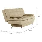 Sofá-cama 3 Lugares Casal Estilo Suede Velvet Bege