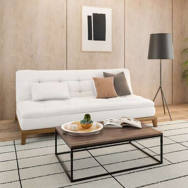 Sofá-cama 3 Lugares Casal Excelencia Base E Pés De Madeira Br