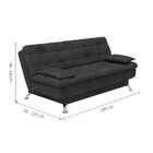 Sofá-cama 3 Lugares Casal Influence Suede Cinza