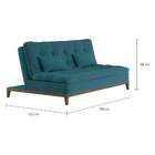 Sofá-cama 3 Lugares Casal Luxo Base E Pés De Madeira Suede Az