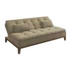 Sofá-cama 3 Lugares Casal Premium Base E Pés De Madeira Suede
