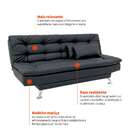 Sofá-cama 3 Lugares Casal Premium Preto