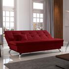 Sofá-cama 3 Lugares Casal Premium Suede Vermelho