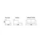 Sofá-cama 3 Lugares Casal Premium Vênus 1.65m (l) Cinza