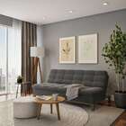 Sofá-cama 3 Lugares Casal Premium Winner Base E Pés De Madeir