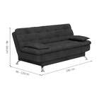 Sofá-cama 3 Lugares Casal Prestige Suede Cinza
