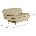 Sofá-cama 3 Lugares Casal Prestigio Suede Velvet Bege