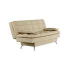 Sofá-cama 3 Lugares Casal Prestigio Suede Velvet Bege