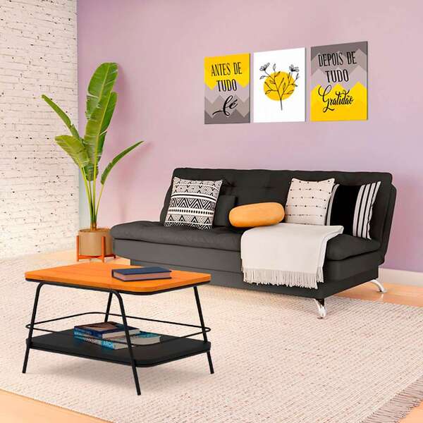 Sofá-cama 3 Lugares Casal Radiance Suede Cinza