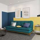 Sofá-cama 3 Lugares Casal Superior Base E Pés De Madeira Sued